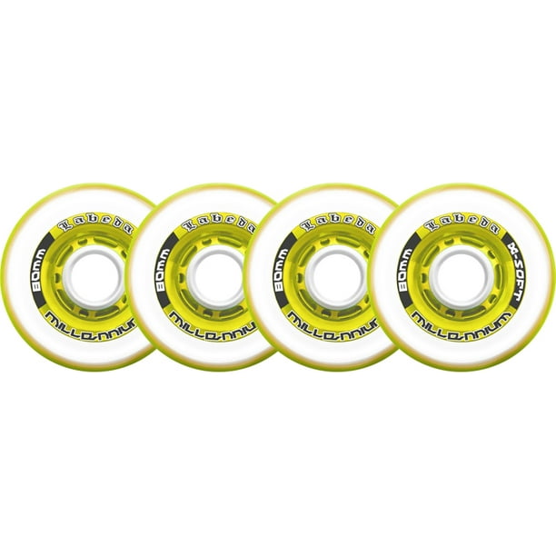 Labeda Gripper Roller Hockey Inline Wheels Yellow 72mm Med 83A 4 Pack
